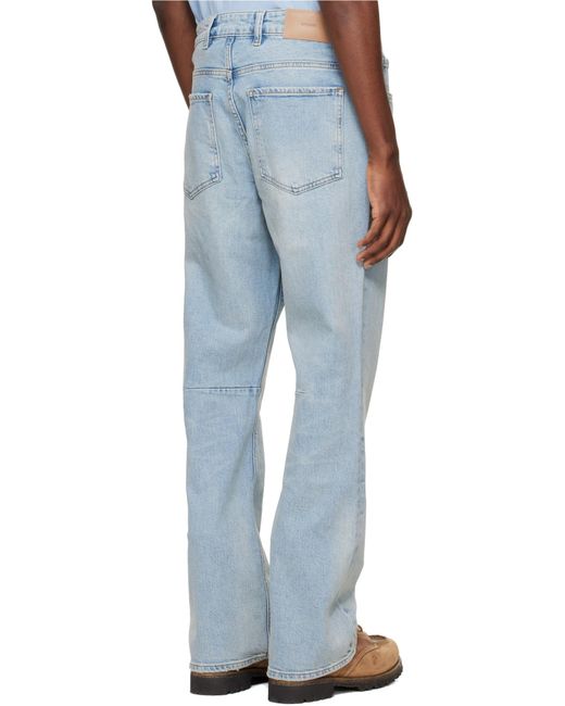 Represent Blue Kick Flared Denim Jeans for men