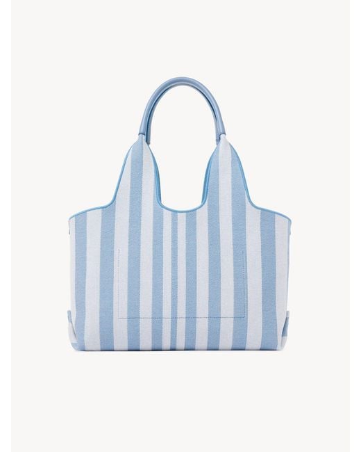 Chloé Blue Chloé Stripy East-West Tote Bag