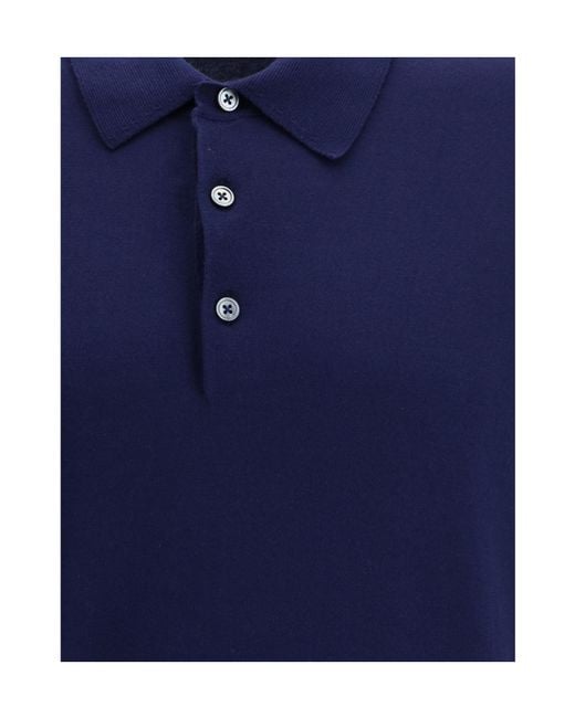 Tom Ford Blue Half-Button Polo Shirt for men