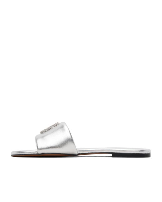Marc Jacobs White Logo Flat Sandals