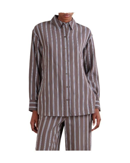 Veronica Beard Purple Striped Woven Shirt
