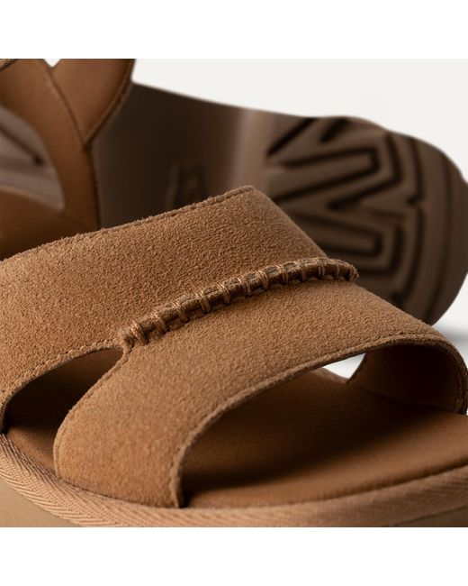 Ugg Brown Ankle Strap Wedge Sandals