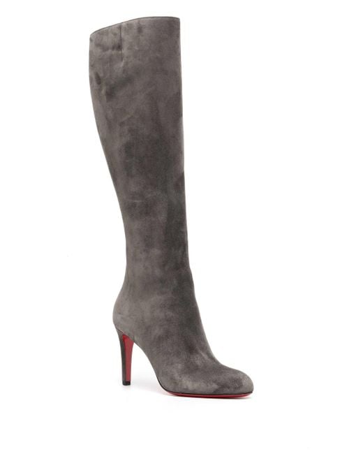 Christian Louboutin Black Pumppie 80Mm Suede Boots