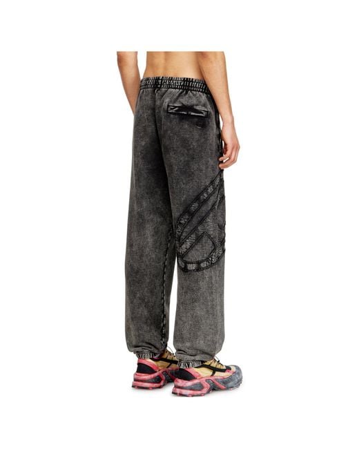 DIESEL Gray P-Marky-Den Oval D Patch Sweatpants for men