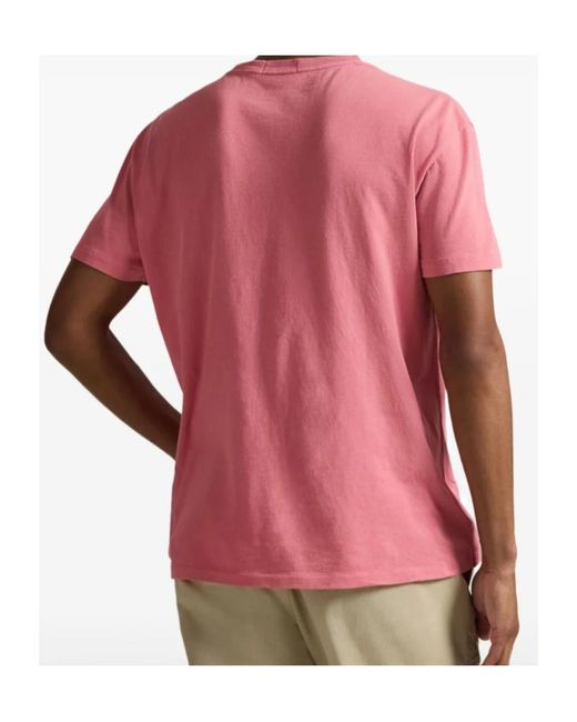 Polo Ralph Lauren Pink Graphic Printed Crewneck T-Shirt for men