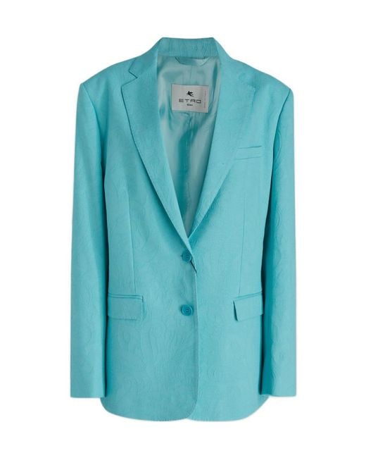 Etro Blue Clothing Blazers & Gilets