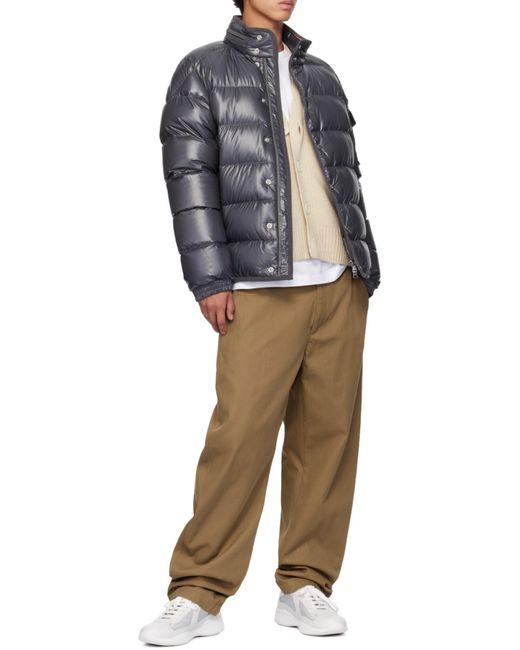 Moncler Gray Gourette Zip-Up Short Down Jacket for men