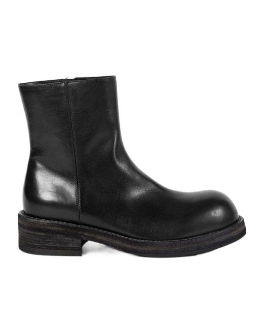 Ann Demeulemeester Black Round-Toe Zip Boots for men