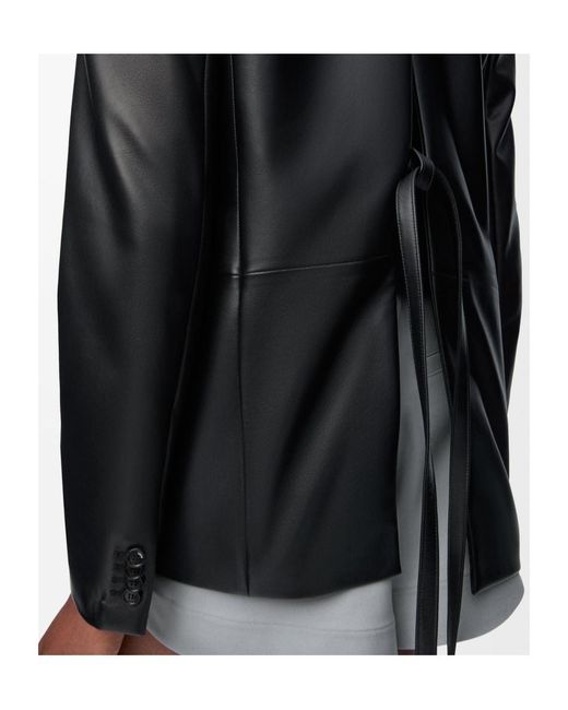 Loewe Black Single-Breasted Leather Jacket