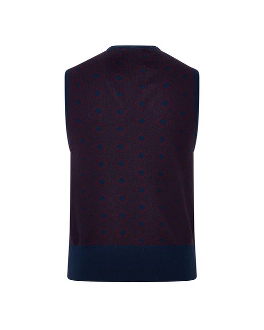 Emporio Armani Blue Crewneck Knit Waistcoat for men