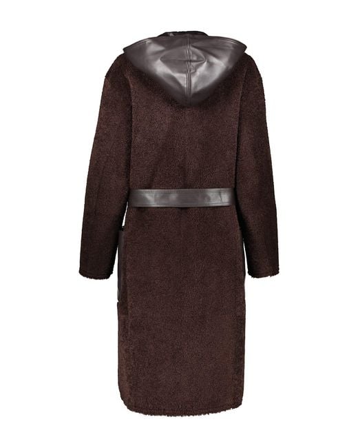 Low Classic Black Faux-Leather Zip-Up Coat