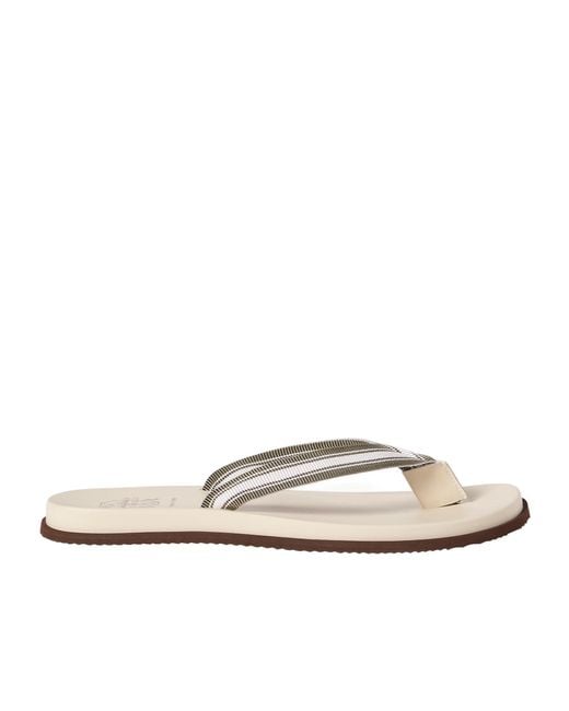 Brunello Cucinelli White Pool Slides for men