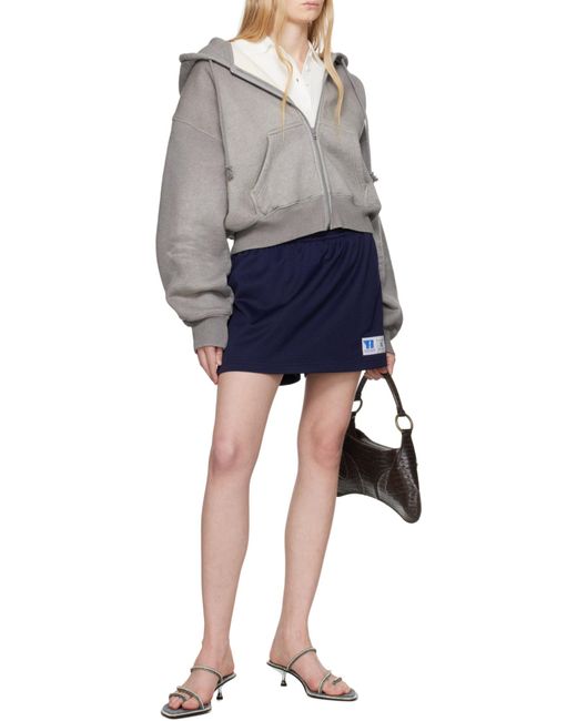 Alexander Wang Blue Deconstructed Athletic Mesh Skort