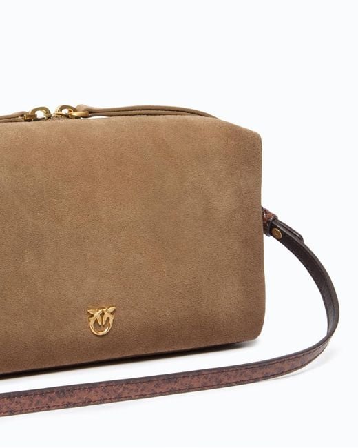 Pinko Brown Medium Crossbody Boston Bag