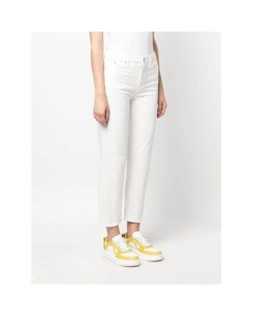 Karl Lagerfeld White High Waist Denim Trousers