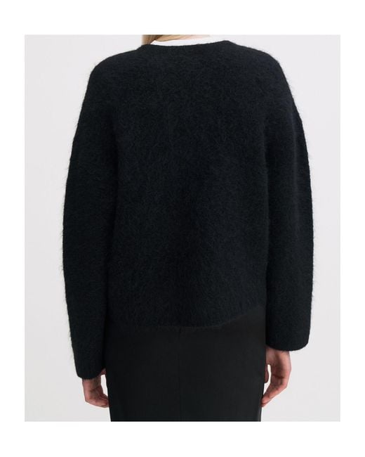 Filippa K Black Fluffy Buttoned Cardigan