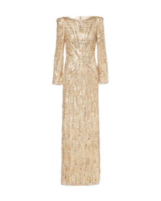 Jenny Packham Natural Sequined Gown