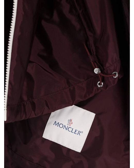 Moncler Red Zip-Up Hooded Jacket