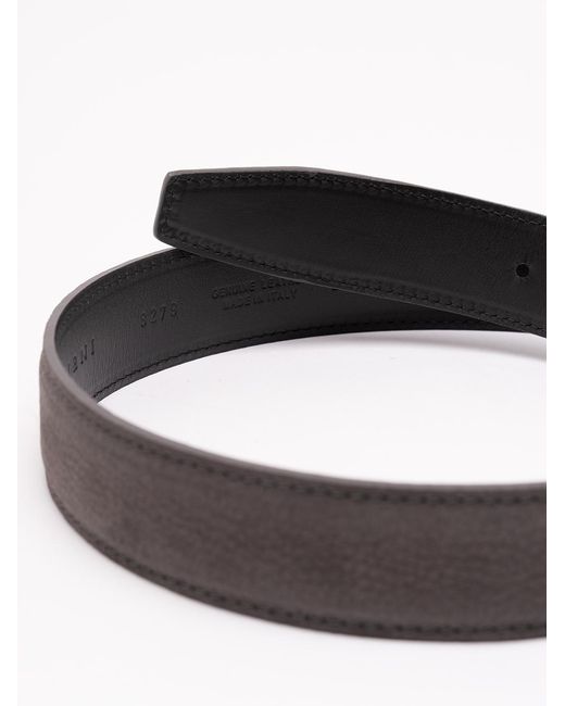 Orciani White Pebbled Logo-Buckle Belt for men