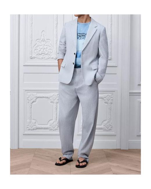 Dior Blue Iviera Single-Breasted Jacket for men