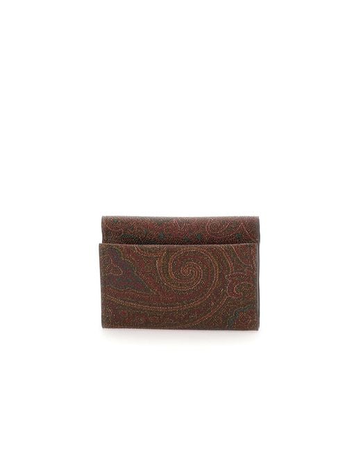 Etro Brown Jacquard Wallet
