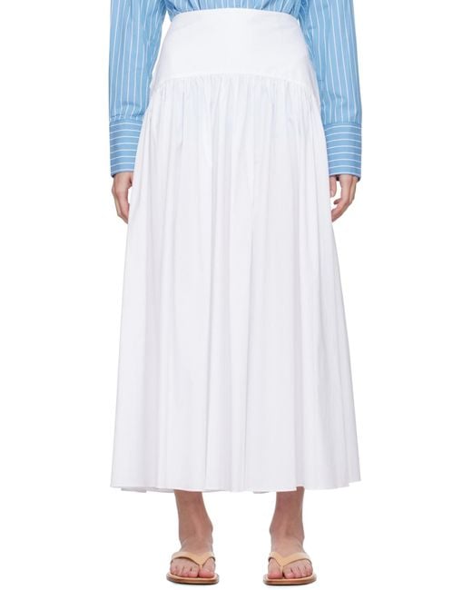 Staud White Procida Skirt