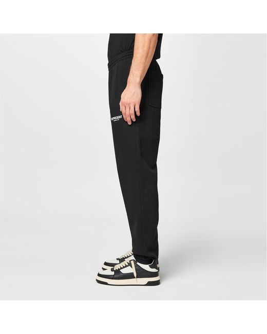 Represent Black Logo Track Pants for men