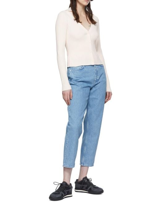 Rag & Bone White Ribbed Knitted Cardigan