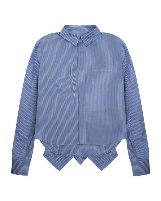 Sacai Blue Poplin Long Sleeved Shirt