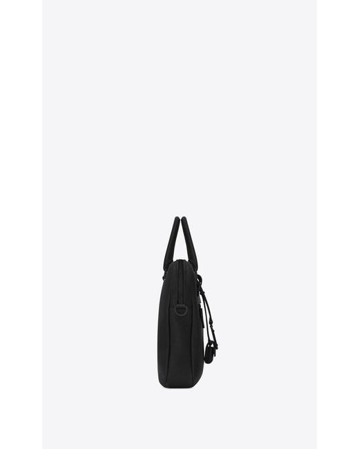 Saint Laurent Black Logo-Stamp Briefcase for men