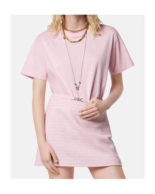 Versace Pink Logo-Print T-Shirt