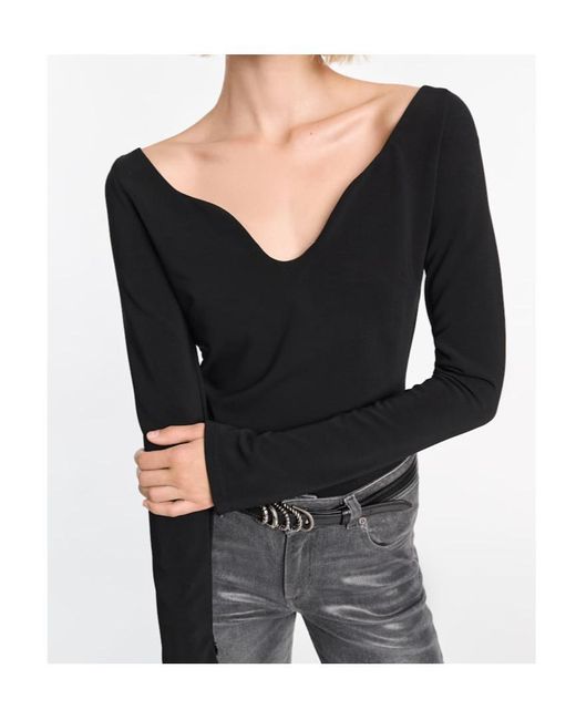 Dorothee Schumacher Black Structured V-Neck Top