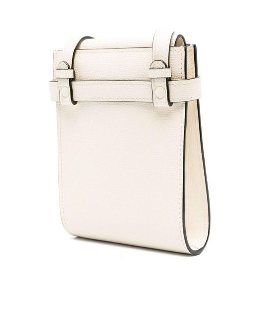 Valextra Natural Brera B-Blim Snap Fastened Crossbody Bag