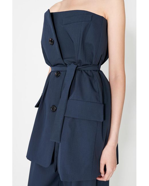 Our Legacy Blue Belted Waist Suit Top