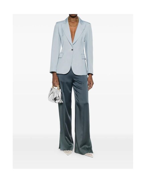 P.A.R.O.S.H. Blue Notched Single-Breasted Blazer
