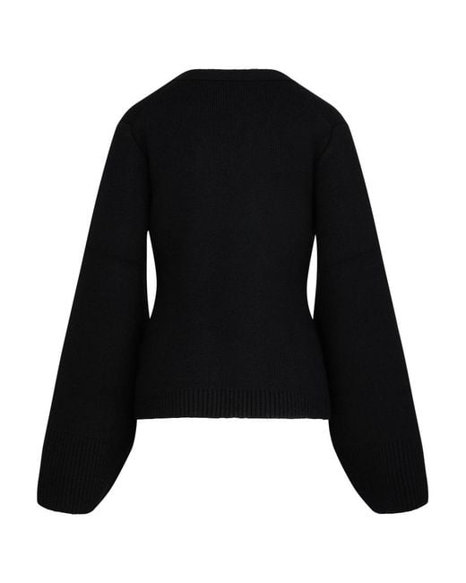 Khaite Black Scarlet Button Cardigan