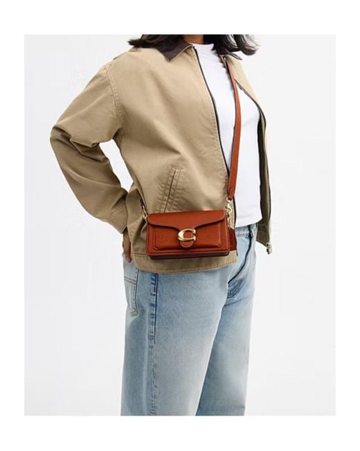 COACH Brown Tabby 20 Logo Plaque Shoulder Bag