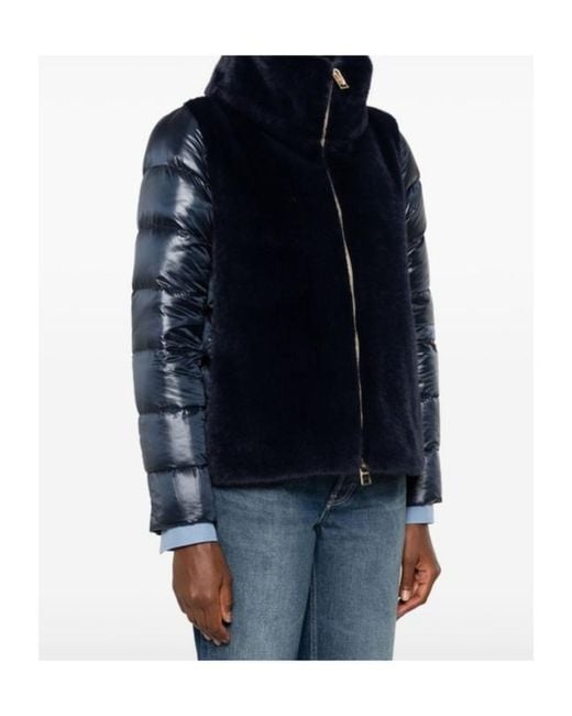 Herno Blue Zip-Up Padded Jacket