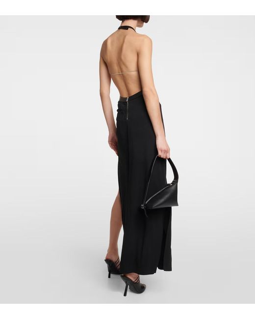 Dion Lee Black Openwork Trimed Neckline Evening Gown