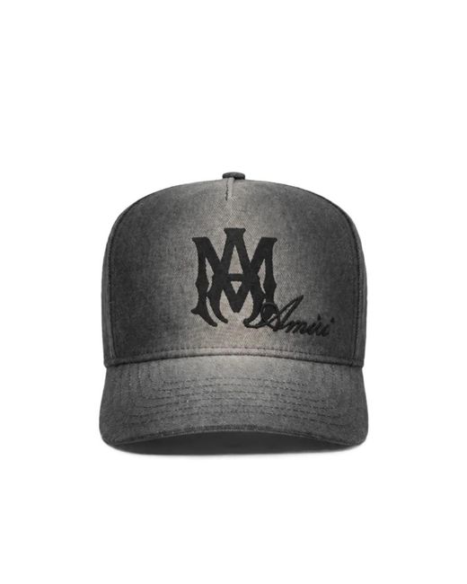 Amiri Black Monogram Logo Baseball Cap for men