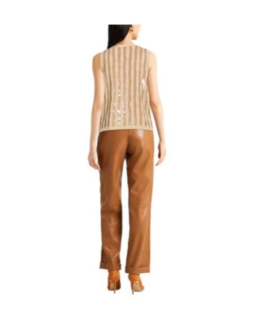 Max Mara Natural Sleeveless Knit Top