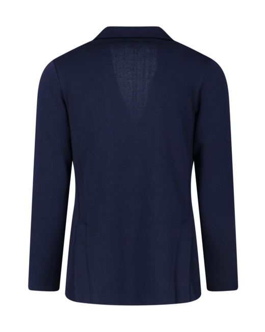 Lardini Blue Double Breasted Knitted Blazer for men