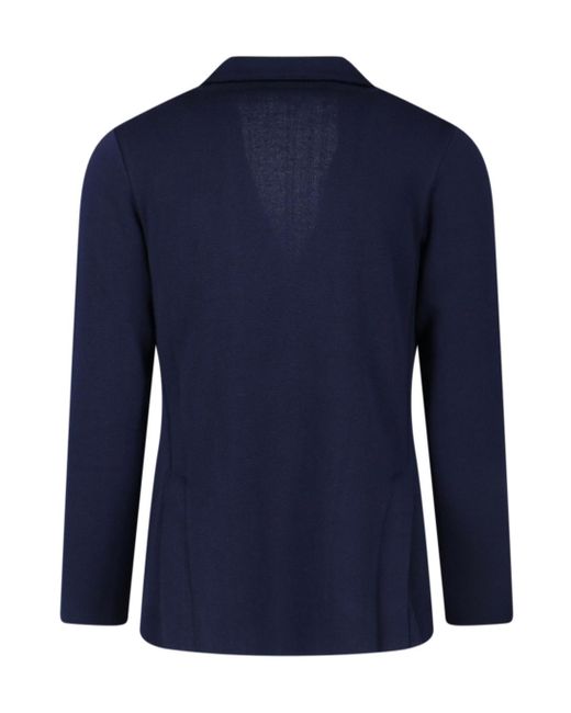 Lardini Blue Double-Breasted Patch-Pocket Jacket for men