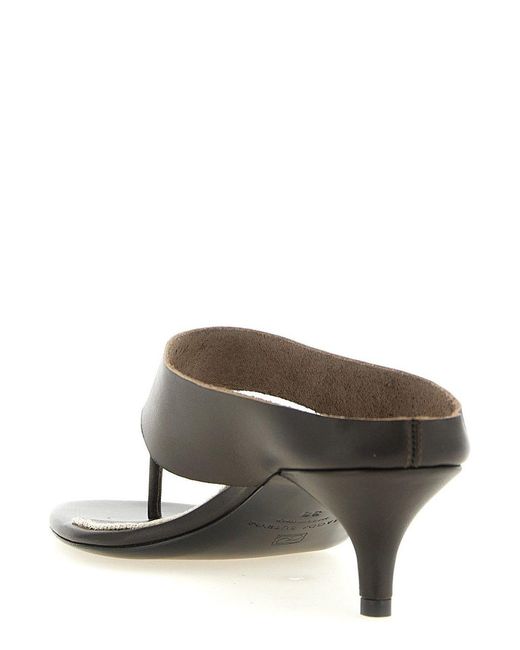 Magda Butrym White Thong Mule Heeled Sandals