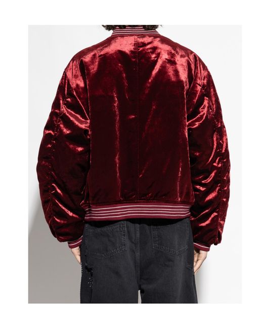 Amiri Red Zipped Bomber Jacket for men