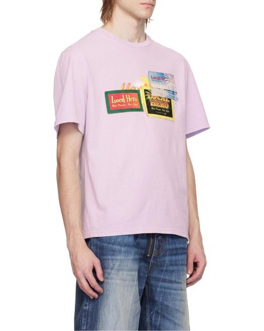 Martine Rose Purple Graphic Printed Crewneck T-Shirt for men