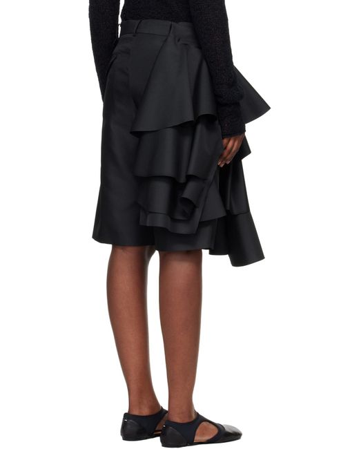 Comme des Garçons Black Ruffled Design Shorts