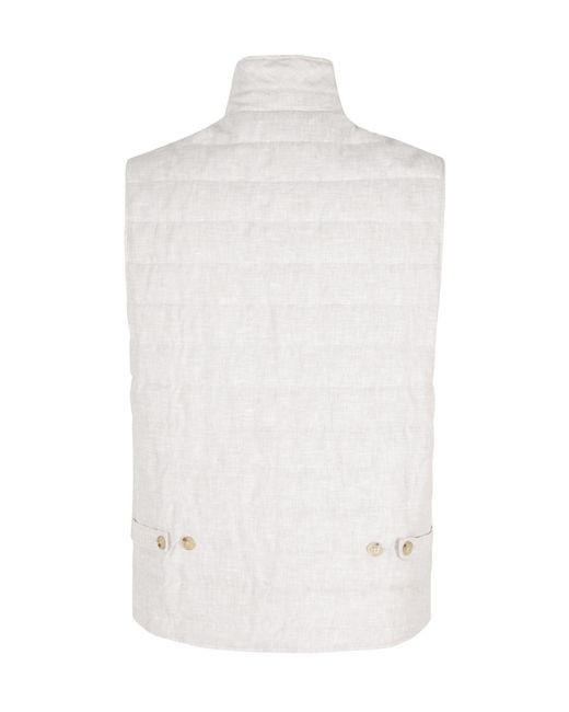 Seventy White Stand-Up Collar Vest for men
