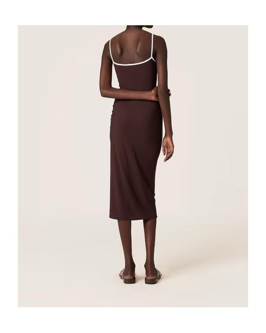 Miu Miu Purple Stretch Jersey Midi-Dress