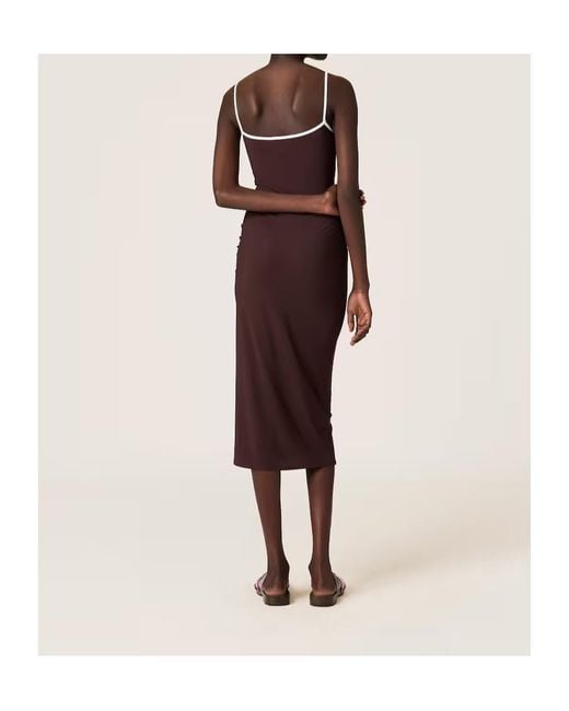 Miu Miu Purple Stretch Jersey Midi-Dress
